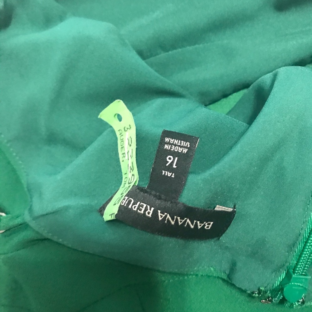 J. crew emerald green dress with bottom flounce - Picture 3 of 3